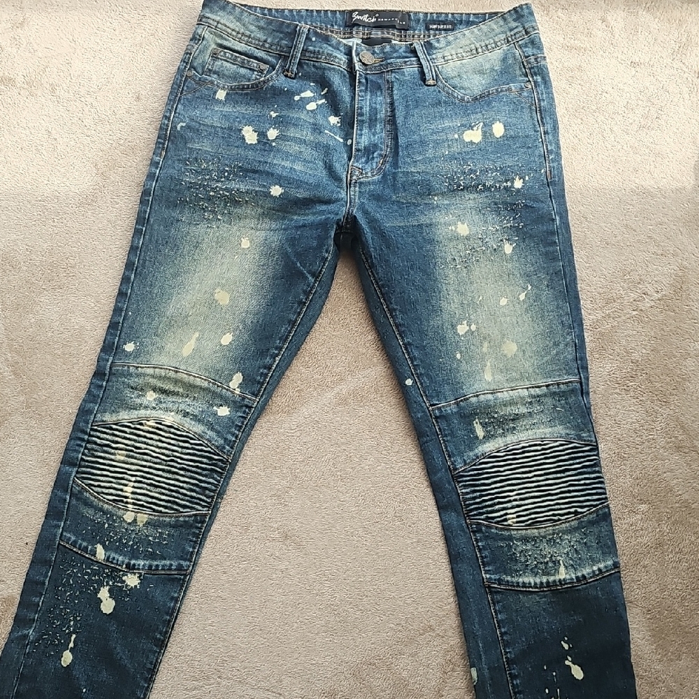 Stylish Distressed Blue Skinny Jeans